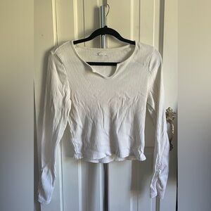 O'Neil White Cropped Long Sleeved Shirt